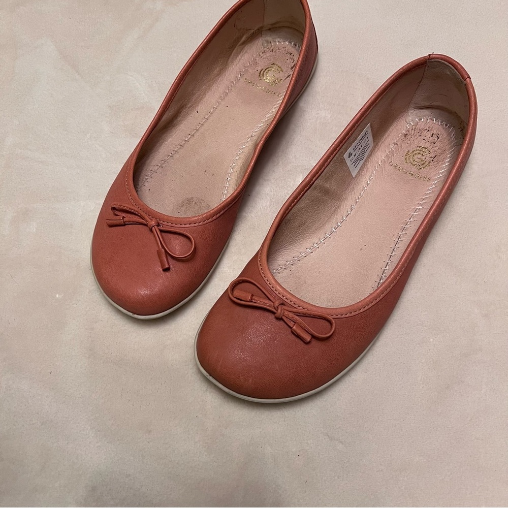 Groundies Ruby ballerina flats leather 39 8 coral
